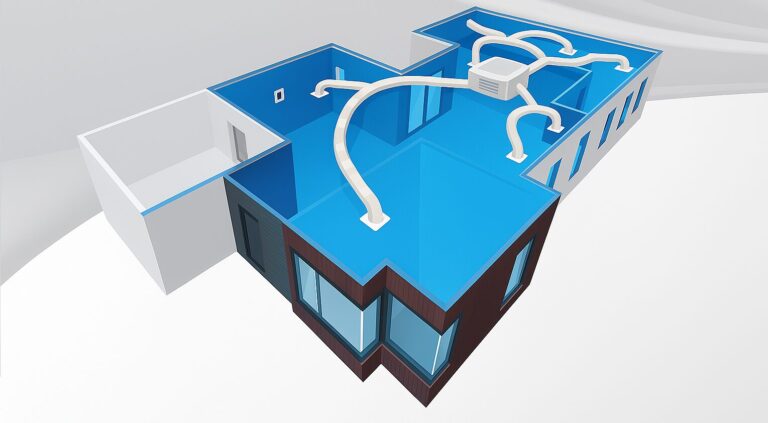Rooftop evaporative cooling unit on a Melbourne house.